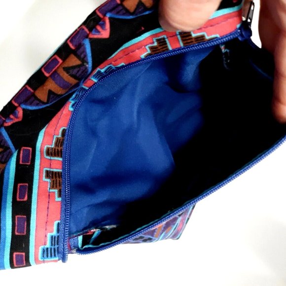 New Southwestern Aztec Shoulder Bag Sling Purse Pink Blue Geometric Aztec - Picture 8 of 8